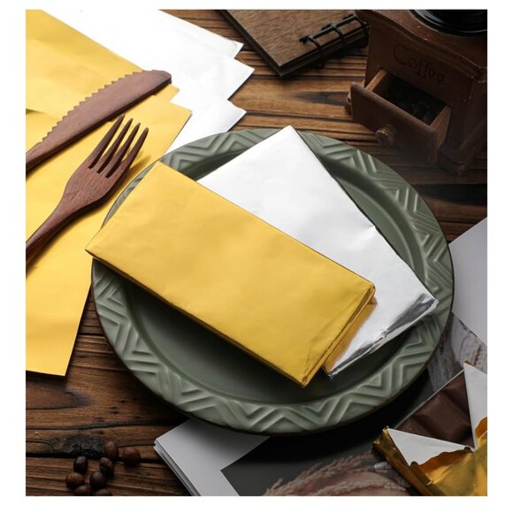 200 PCS Silver Chocolate Candy Wrappers Aluminum Foil Sheets (SKU: 266MI) - Picture 7 of 7